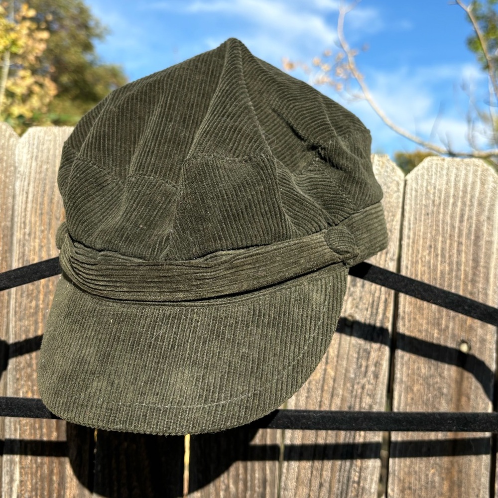 Corduroy Cap Hat with Side Buttons Size 57-58 cm